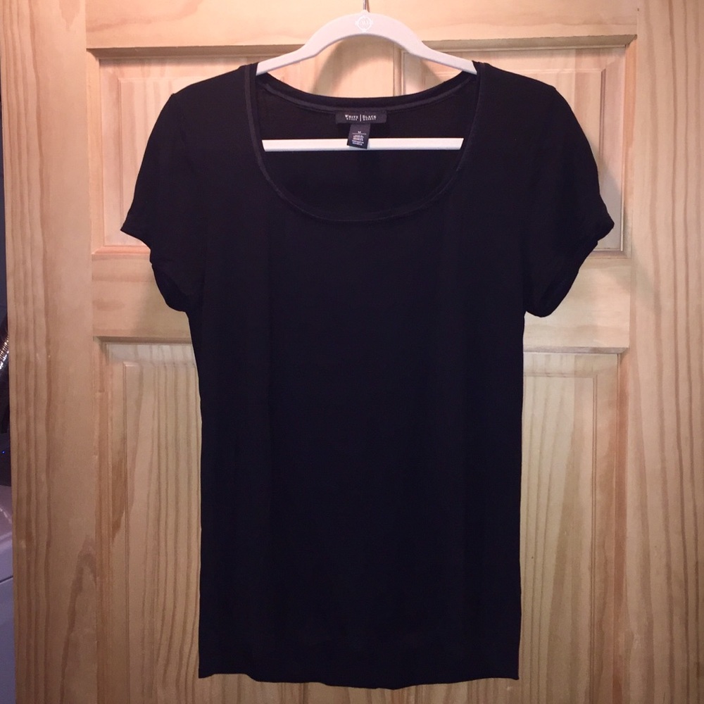 WHBM Black short sleeve top